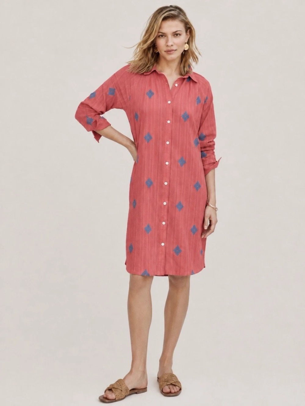 J. Jill PureJill coral  shirt dress Medium Petite